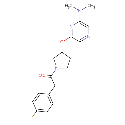 1-(3-{[6-(dimethylamino)pyrazin-2-yl]oxy}pyrrolidin-1-yl)-2-(4-fluorophenyl)ethan-1-one
