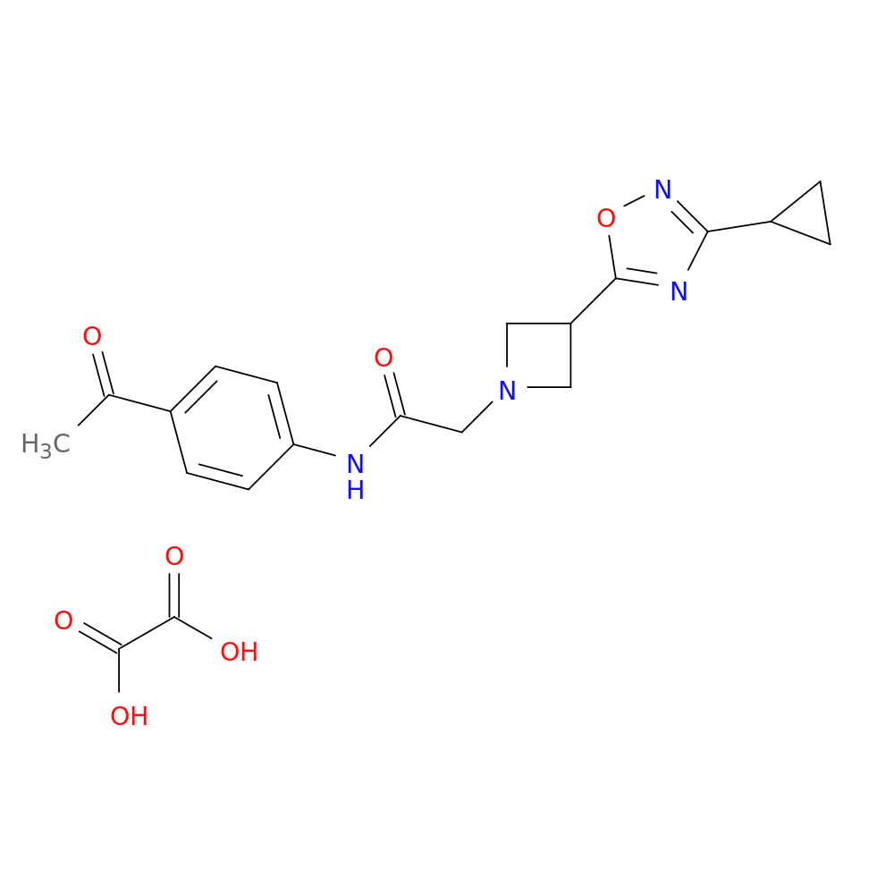 N-(4-acetylphenyl)-2-[3-(3-cyclopropyl-1,2,4-oxadiazol-5-yl)azetidin-1-yl]acetamide; oxalic acid