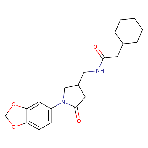 N-{[1-(2H-1,3-benzodioxol-5-yl)-5-oxopyrrolidin-3-yl]methyl}-2-cyclohexylacetamide