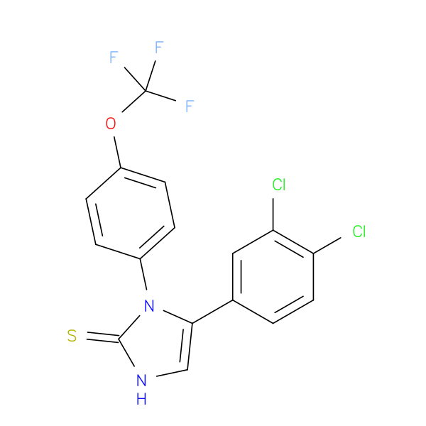 5-(3,4-dichlorophenyl)-1-[4-(trifluoromethoxy)phenyl]-2,3-dihydro-1H-imidazole-2-thione