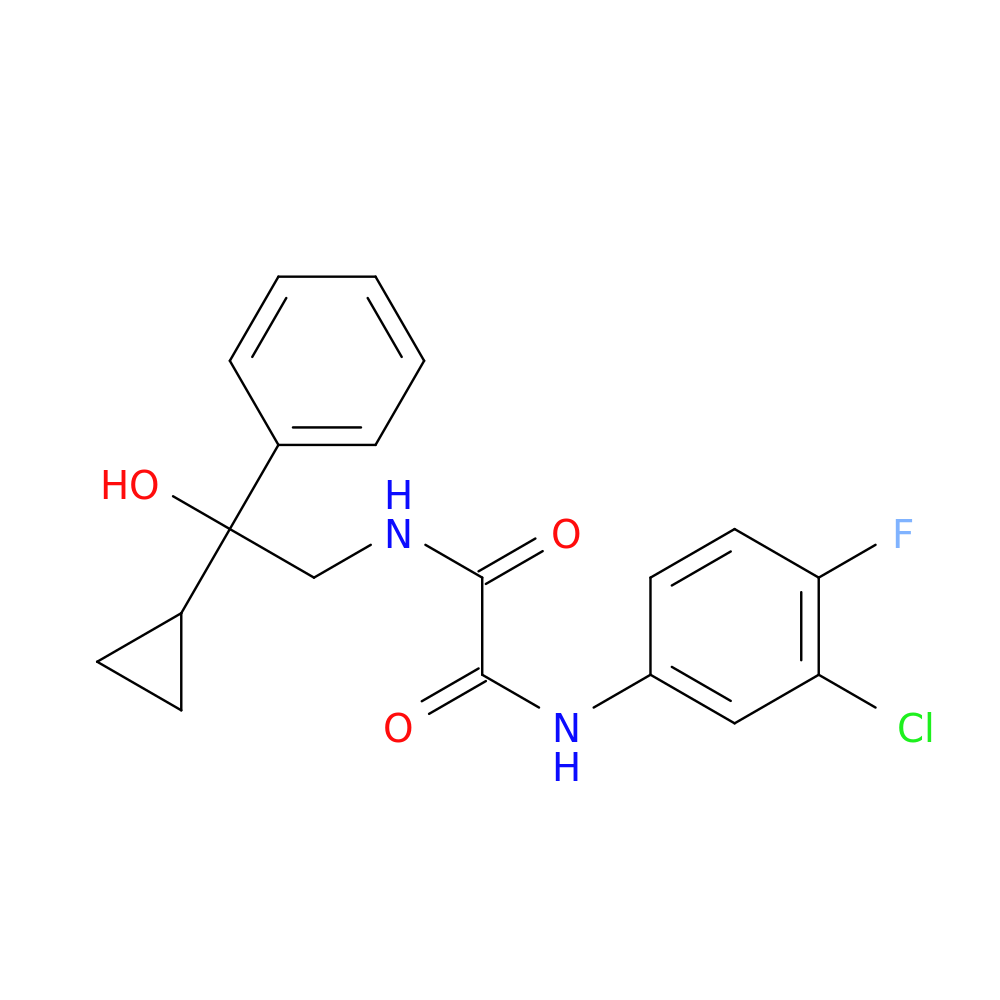 N-(3-chloro-4-fluorophenyl)-N'-(2-cyclopropyl-2-hydroxy-2-phenylethyl)ethanediamide