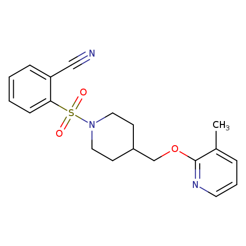 2-[(4-{[(3-methylpyridin-2-yl)oxy]methyl}piperidin-1-yl)sulfonyl]benzonitrile