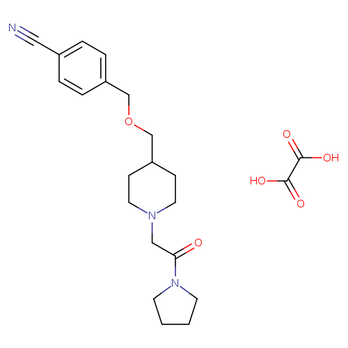 4-[({1-[2-oxo-2-(pyrrolidin-1-yl)ethyl]piperidin-4-yl}methoxy)methyl]benzonitrile; oxalic acid