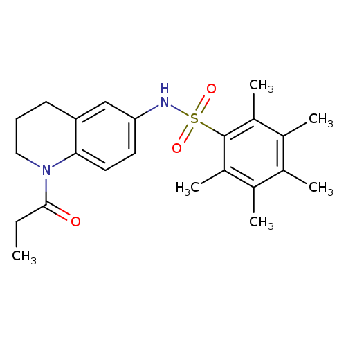 2,3,4,5,6-pentamethyl-N-(1-propanoyl-1,2,3,4-tetrahydroquinolin-6-yl)benzene-1-sulfonamide