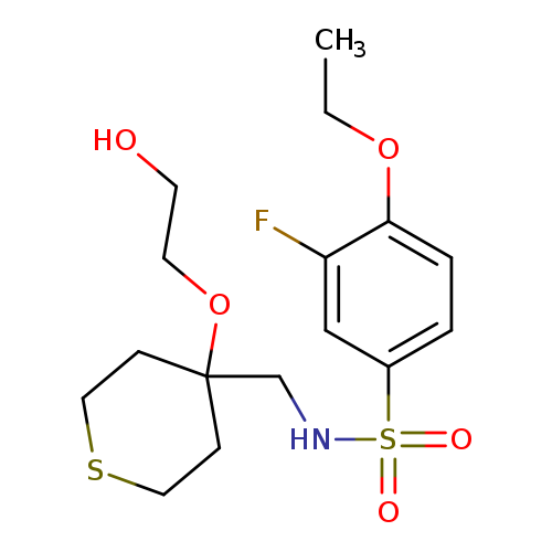 4-ethoxy-3-fluoro-N-{[4-(2-hydroxyethoxy)thian-4-yl]methyl}benzene-1-sulfonamide