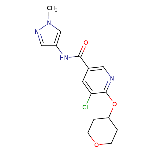 5-chloro-N-(1-methyl-1H-pyrazol-4-yl)-6-(oxan-4-yloxy)pyridine-3-carboxamide