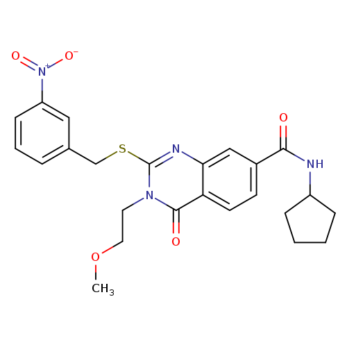 N-cyclopentyl-3-(2-methoxyethyl)-2-{[(3-nitrophenyl)methyl]sulfanyl}-4-oxo-3,4-dihydroquinazoline-7-carboxamide