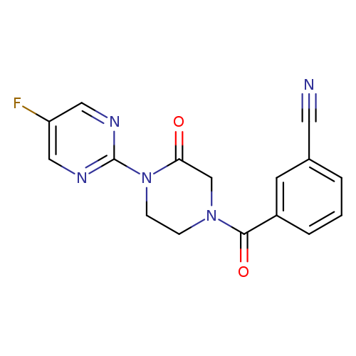 3-[4-(5-fluoropyrimidin-2-yl)-3-oxopiperazine-1-carbonyl]benzonitrile