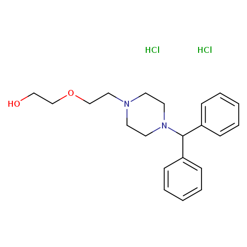 Ethanol, 2-[2-[4-(diphenylmethyl)-1-piperazinyl]ethoxy]-, hydrochloride (1:2)