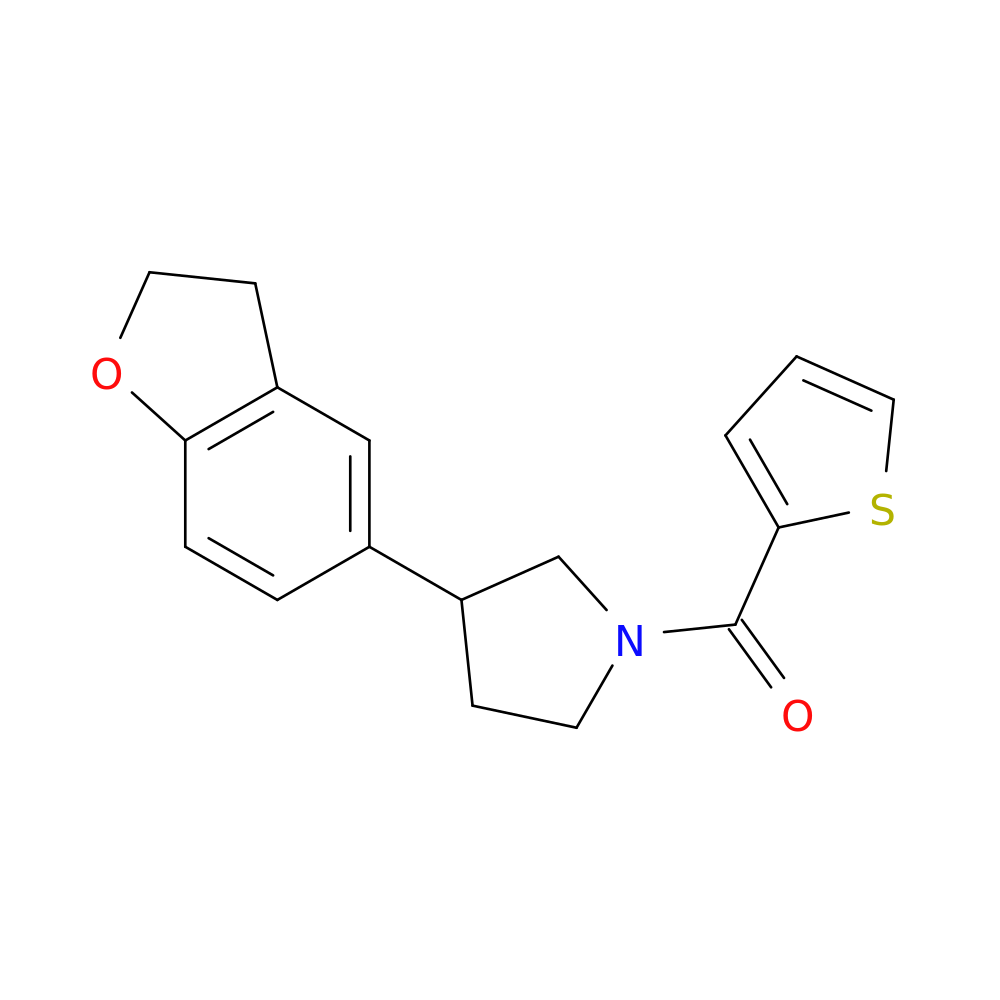 3-(2,3-dihydro-1-benzofuran-5-yl)-1-(thiophene-2-carbonyl)pyrrolidine