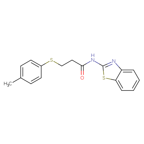 N-(1,3-benzothiazol-2-yl)-3-[(4-methylphenyl)sulfanyl]propanamide
