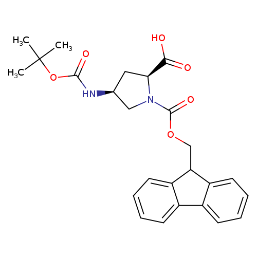 1,2-Pyrrolidinedicarboxylic acid, 4-[[(1,1-dimethylethoxy)carbonyl]amino]-, 1-(9H-fluoren-9-ylmethyl) ester, (2S,4S)-