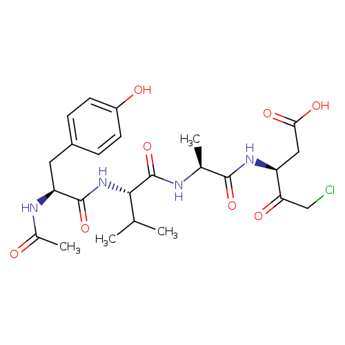 L-Alaninamide, N-acetyl-L-tyrosyl-L-valyl-N-[(1S)-1-(carboxymethyl)-3-chloro-2-oxopropyl]-