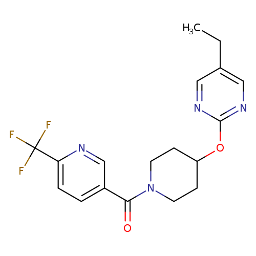 5-ethyl-2-({1-[6-(trifluoromethyl)pyridine-3-carbonyl]piperidin-4-yl}oxy)pyrimidine