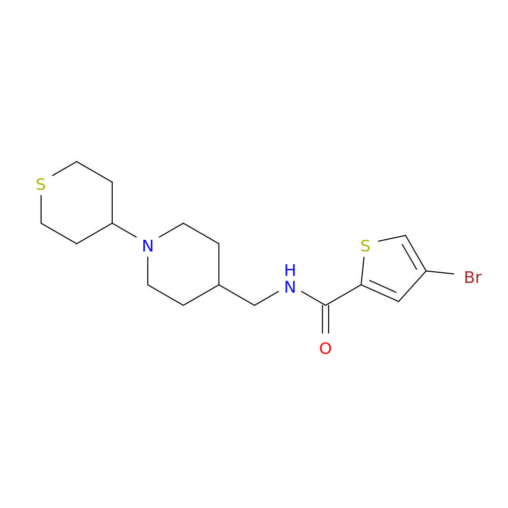 4-bromo-N-{[1-(thian-4-yl)piperidin-4-yl]methyl}thiophene-2-carboxamide