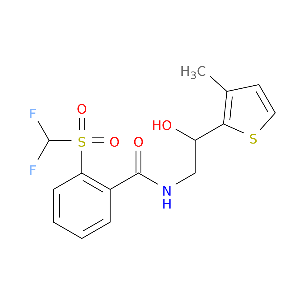 2-difluoromethanesulfonyl-N-[2-hydroxy-2-(3-methylthiophen-2-yl)ethyl]benzamide