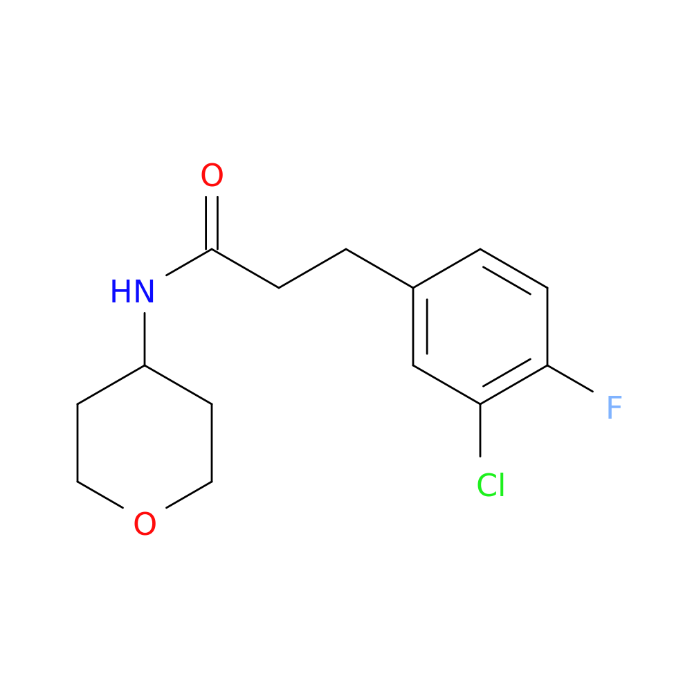 3-(3-chloro-4-fluorophenyl)-N-(oxan-4-yl)propanamide