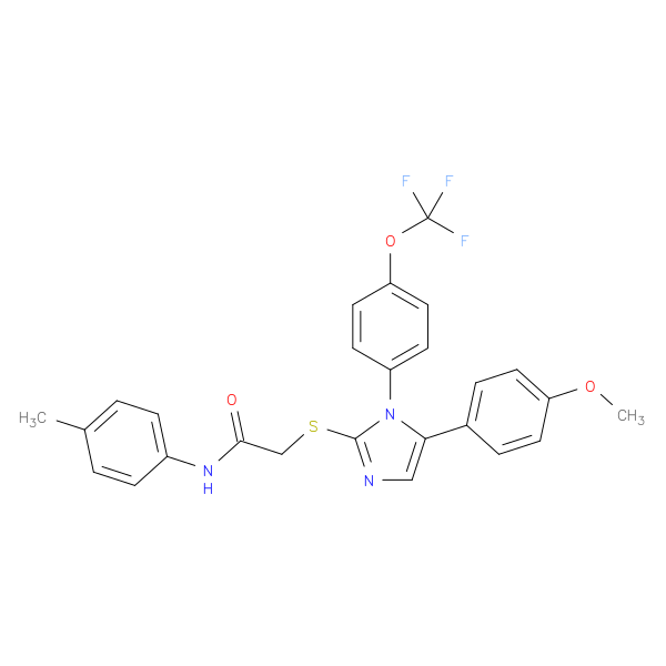 2-{[5-(4-methoxyphenyl)-1-[4-(trifluoromethoxy)phenyl]-1H-imidazol-2-yl]sulfanyl}-N-(4-methylphenyl)acetamide