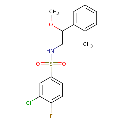3-chloro-4-fluoro-N-[2-methoxy-2-(2-methylphenyl)ethyl]benzene-1-sulfonamide