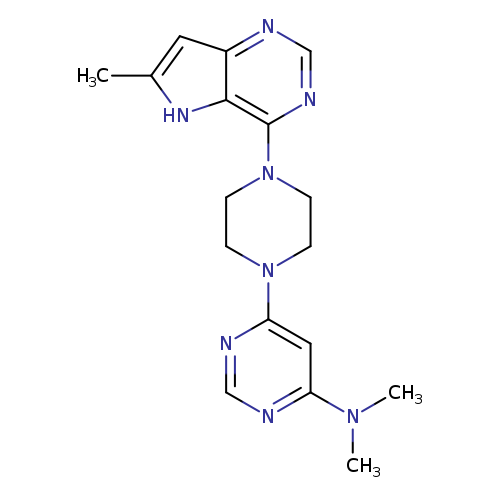 N,N-dimethyl-6-(4-{6-methyl-5H-pyrrolo[3,2-d]pyrimidin-4-yl}piperazin-1-yl)pyrimidin-4-amine