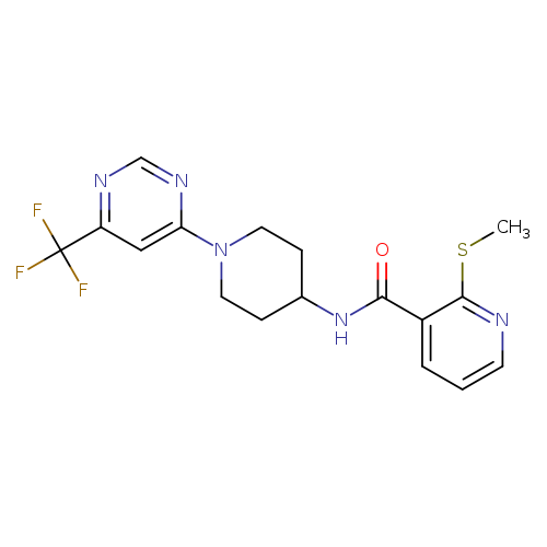 2-(methylsulfanyl)-N-{1-[6-(trifluoromethyl)pyrimidin-4-yl]piperidin-4-yl}pyridine-3-carboxamide