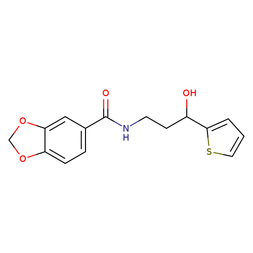 N-[3-hydroxy-3-(thiophen-2-yl)propyl]-2H-1,3-benzodioxole-5-carboxamide