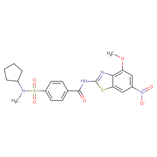 4-[cyclopentyl(methyl)sulfamoyl]-N-(4-methoxy-6-nitro-1,3-benzothiazol-2-yl)benzamide