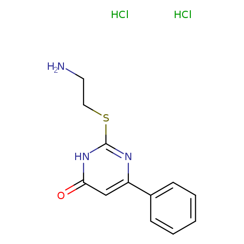 2-[(2-aminoethyl)sulfanyl]-6-phenyl-3,4-dihydropyrimidin-4-one dihydrochloride