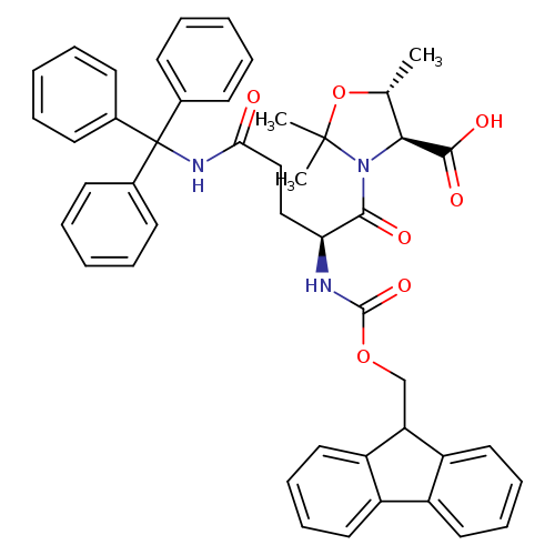 4-Oxazolidinecarboxylic acid, 3-[(2S)-2-[[(9H-fluoren-9-ylmethoxy)carbonyl]amino]-1,5-dioxo-5-[(triphenylmethyl)amino]pentyl]-2,2,5-trimethyl-, (4S,5R)-