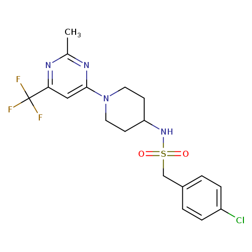 1-(4-chlorophenyl)-N-{1-[2-methyl-6-(trifluoromethyl)pyrimidin-4-yl]piperidin-4-yl}methanesulfonamide
