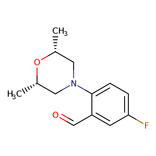 2-[(2R,6S)-2,6-dimethylmorpholin-4-yl]-5-fluorobenzaldehyde