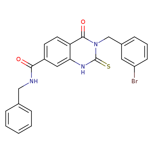 N-benzyl-3-[(3-bromophenyl)methyl]-4-oxo-2-sulfanylidene-1,2,3,4-tetrahydroquinazoline-7-carboxamide