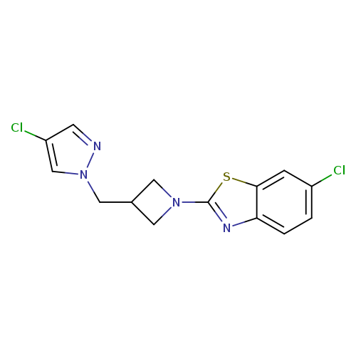 6-chloro-2-{3-[(4-chloro-1H-pyrazol-1-yl)methyl]azetidin-1-yl}-1,3-benzothiazole