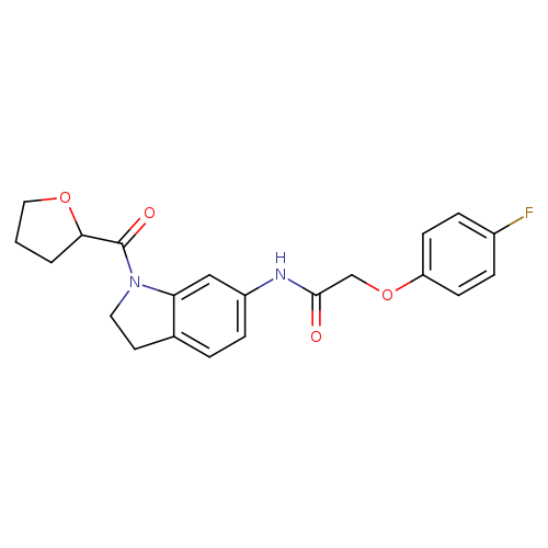 2-(4-fluorophenoxy)-N-[1-(oxolane-2-carbonyl)-2,3-dihydro-1H-indol-6-yl]acetamide