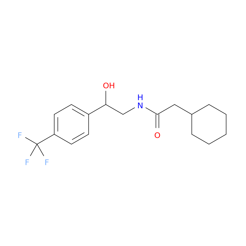 2-cyclohexyl-N-{2-hydroxy-2-[4-(trifluoromethyl)phenyl]ethyl}acetamide