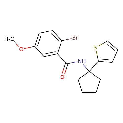 2-bromo-5-methoxy-N-[1-(thiophen-2-yl)cyclopentyl]benzamide