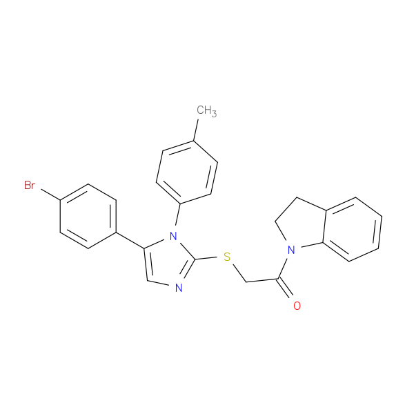 2-{[5-(4-bromophenyl)-1-(4-methylphenyl)-1H-imidazol-2-yl]sulfanyl}-1-(2,3-dihydro-1H-indol-1-yl)ethan-1-one