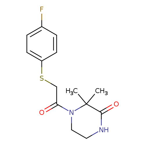 4-{2-[(4-fluorophenyl)sulfanyl]acetyl}-3,3-dimethylpiperazin-2-one