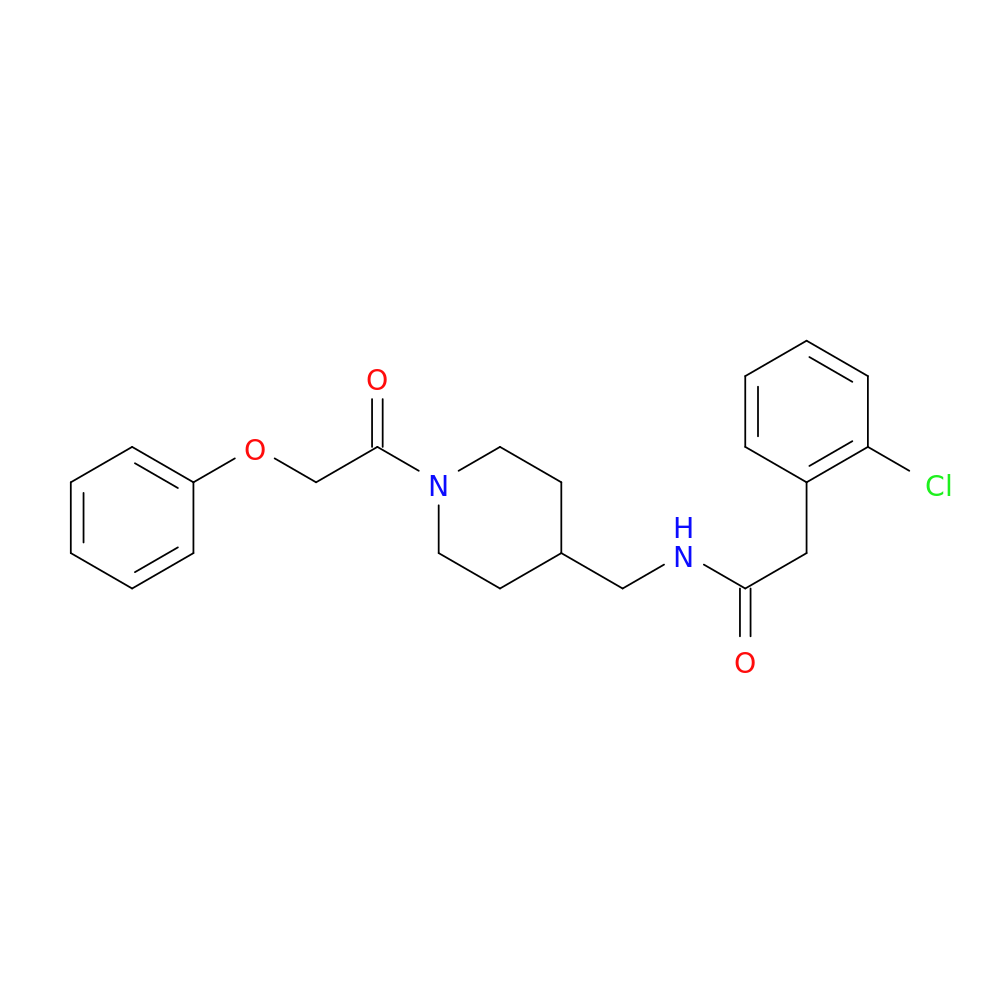 2-(2-chlorophenyl)-N-{[1-(2-phenoxyacetyl)piperidin-4-yl]methyl}acetamide