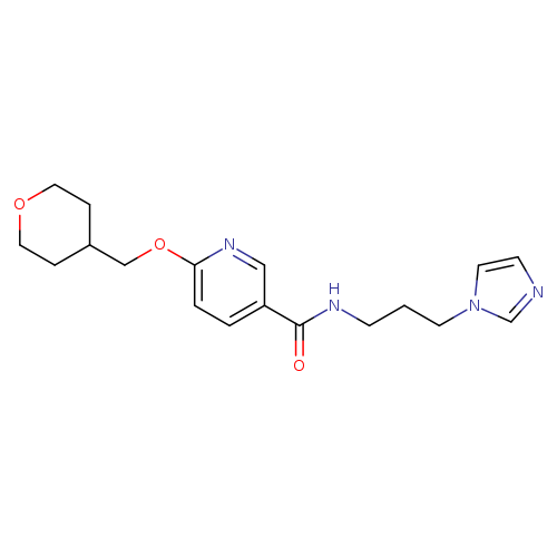 N-[3-(1H-imidazol-1-yl)propyl]-6-[(oxan-4-yl)methoxy]pyridine-3-carboxamide