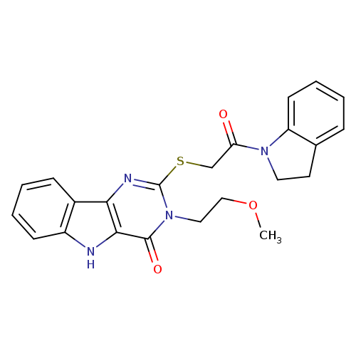 2-{[2-(2,3-dihydro-1H-indol-1-yl)-2-oxoethyl]sulfanyl}-3-(2-methoxyethyl)-3H,4H,5H-pyrimido[5,4-b]indol-4-one