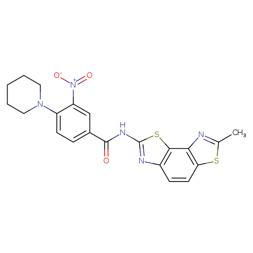 N-{11-methyl-3,10-dithia-5,12-diazatricyclo[7.3.0.0^{2,6}]dodeca-1(9),2(6),4,7,11-pentaen-4-yl}-3-nitro-4-(piperidin-1-yl)benzamide
