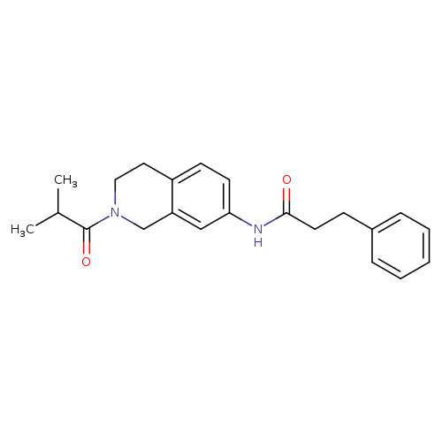 N-[2-(2-methylpropanoyl)-1,2,3,4-tetrahydroisoquinolin-7-yl]-3-phenylpropanamide