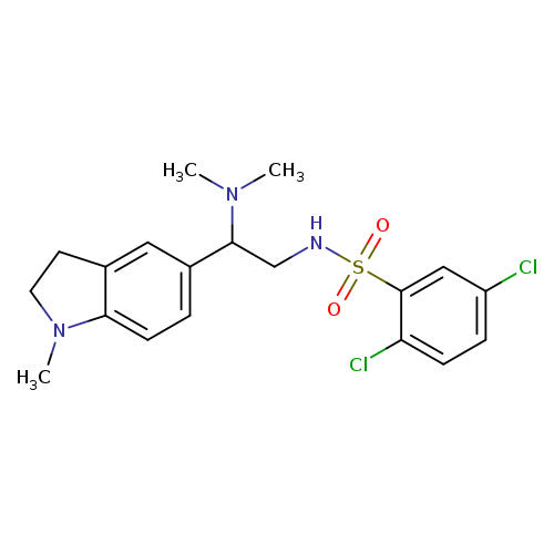 2,5-dichloro-N-[2-(dimethylamino)-2-(1-methyl-2,3-dihydro-1H-indol-5-yl)ethyl]benzene-1-sulfonamide