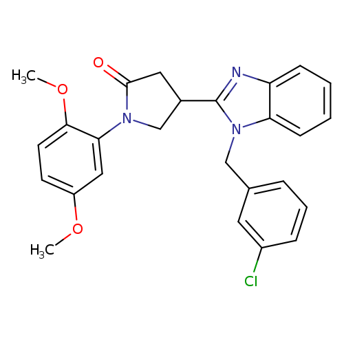 4-{1-[(3-chlorophenyl)methyl]-1H-1,3-benzodiazol-2-yl}-1-(2,5-dimethoxyphenyl)pyrrolidin-2-one