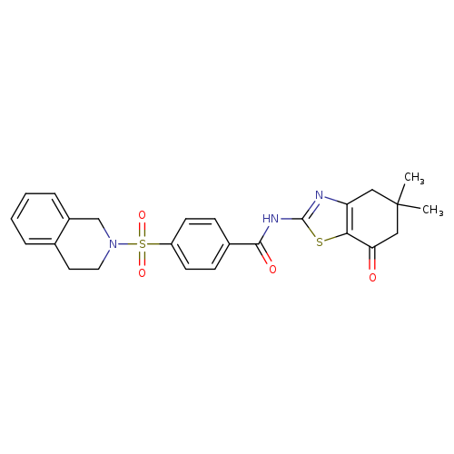 N-(5,5-dimethyl-7-oxo-4,5,6,7-tetrahydro-1,3-benzothiazol-2-yl)-4-(1,2,3,4-tetrahydroisoquinoline-2-sulfonyl)benzamide