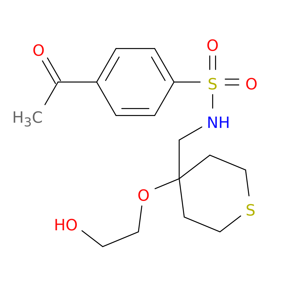 4-acetyl-N-{[4-(2-hydroxyethoxy)thian-4-yl]methyl}benzene-1-sulfonamide