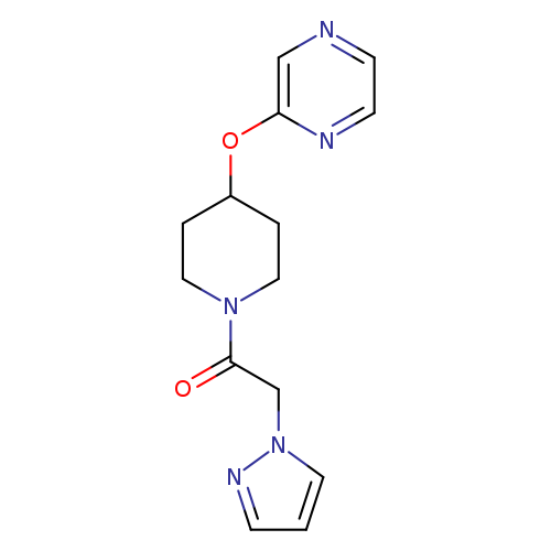1-[4-(pyrazin-2-yloxy)piperidin-1-yl]-2-(1H-pyrazol-1-yl)ethan-1-one