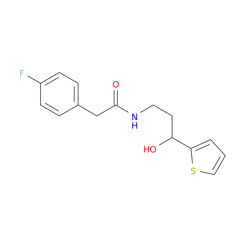 2-(4-fluorophenyl)-N-[3-hydroxy-3-(thiophen-2-yl)propyl]acetamide