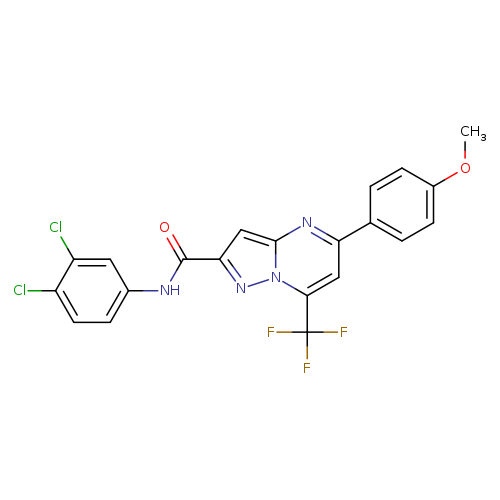 N-(3,4-dichlorophenyl)-5-(4-methoxyphenyl)-7-(trifluoromethyl)pyrazolo[1,5-a]pyrimidine-2-carboxamide